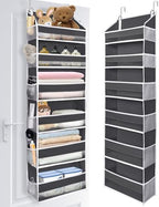 ULG Over The Door Organizer with 6 Large Pockets 12 Side Pockets, 50lbs Weight Capacity Door Hanging Organizer for Bedroom, Bathroom, Pantry, Nursery Storage, Dark Gray by ULG