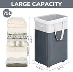 Goodpick 75L Rolling Dirty Clothes Hamper with Wash Bag for Laudnry - Image 3