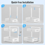 TISTAYA Under Sink Organizer, Bathroom Organizers and Storage, Cabinet Organizer Pottery Barn Furniture for Kitchen, Bathroom, Pantry, Laundry, Study, White，1XL, 2PCS - Image 6