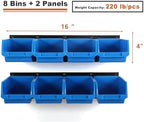 Wallmaster 8-Bin Wall Mounted Plastic Storage Bins Hanging Organizer Bins - Image 3