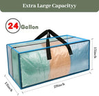 Heavy Duty Clear Moving Bags with Strong Zipper & Comfortable Handles - Image 3