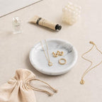 Small Natural Marble Jewelry Tray Key Plate Holder Dish Trinket Decor Catch All Bowl for Ring Earring Stone Gift for Women Daugther,Bianco Carrara White,5.5" - Image 4
