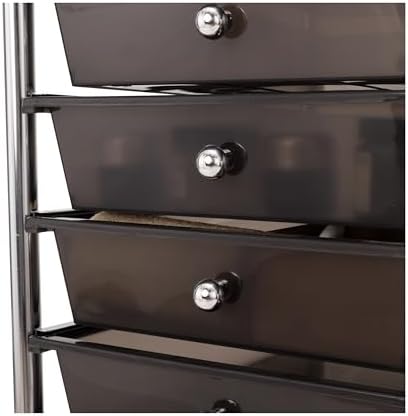 Seville Classics Rolling Utility Organizer Storage Cart, for Home Office, School, Classroom, Scrapbook, Hobby, Craft, 10 Drawer, Black - Image 6