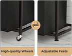 Herture Laundry Hampers with Shelf, Laundry Basket 3 Section, Laundry Sorter with Pull-Out Removable Large 3 Color Bags and Movable Wheels, Metal Frame, 3 x 15.87 Gallons (60L), Rustic Brown PF04XLN - Image 6