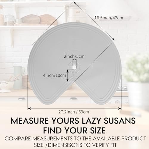 Lazy Susan Shelf Liner,Silicone Lazy Susan Liners for 28in Kitchen Turntables – Non-Slip and Heat-Resistant for Added Convenience 2PCS - Image 2