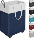 HomeHacks 90L Rolling Laundry Basket with 4 Wheels Collapsible Blue by HomeHacks
