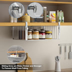 AmonHouseware 2Pack Under Shelf Storage Basket Organizer, White - Image 3