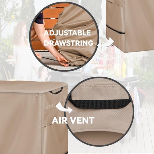 Outdoor Pizza Oven Table Cover, Heavy Duty Waterproof Cover Khaki - Image 4