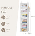 Hanging Closet Organizer and Storage with Bamboo Support, 6-Shelf Closet Hanging Storage Shelves, Closet Organizers Easy Mount Foldable for Bedroom - Image 2