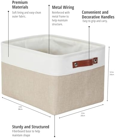 DECOMOMO Storage Bins, Large Fabric Storage Baskets for Shelves 4 Pack - Image 4