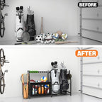 TORACK Golf Bags Stand with Ball Storage, Large Capacity Garage Sports Equipment Organizer - Image 7
