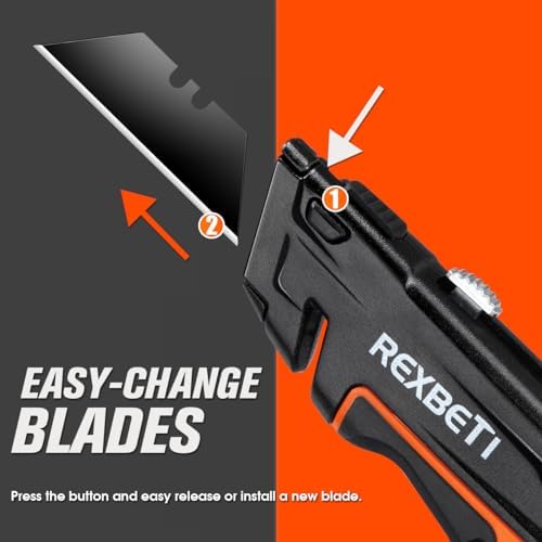 REXBETI Box Cutter 2-Pack, Utility Knife with Blade Storage, 18 Blades - Image 6