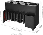 Clipper Holders Barbers Organizer, 13" x 12" x 3" Wall-Mounted Multi-Functional Hair Styling Tool Storage Stand for Clipper, Scissors, Comb, Curling Irons - for Salon, Home Bathrooms, with Screws Kit - Image 6
