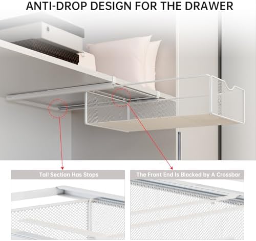 2 Pack Closet Pull-Out Baskets Organizer, White - Image 5