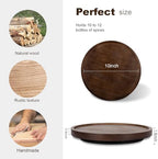 Wood Lazy Susan Organizer Kitchen Turntable for Cabinet Farmhouse Bathroom Decor Round Decorative Tray for Vanity, Counter, Sink, Coffee Table, 10 Inch, Walnut - Image 6