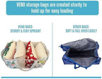 VENO 4 Pack Moving Bags, Large Christmas Storage Bins with lids, Packing Supplies for College, Alternative to Moving Boxes, Foldable, Heavy-Duty Tote, Christmas Pattern (Pastel Forest, 4 Pack) - Image 6