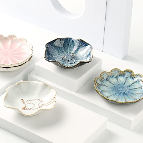 Mecaikru Ceramic Ring Dish, 4 in Jewelry Tray with Kiln Glaze Catchall Bowl - Image 5