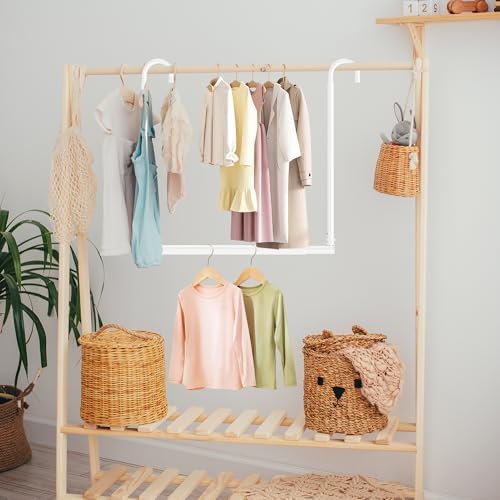 Hanging Closet Rod Adjustable Width Height Closet Rod For Hanging Clothes White 1 Pack Closet Extender Hanging Rod Clothes Space-Saving Hanging Bar Organizer - Image 7