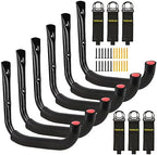 6 Pack 7-Inch Wall Mount Garage Storage Hooks for Ladder & Tools by Tahikem