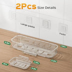 HAMITOR 2 Pack Adhesive Shower Caddy, Clear Transparent Shower Organizer - Image 3