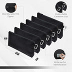 COREFLEX Premium Tool Pouch Zipper Bag, Small Tool Bag, Multipurpose Storage pouch, Heavy duty Flat Bottom Tool bag with YKK Zipper (6 pack Large 12inch Black) - Image 3