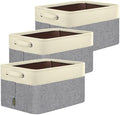BALEINE 3 Pack Fabric Closet Storage Bins for Shelves, Linen Closet Organizers and Storage, Decorative Baskets for Organizing, Shelf, Clothes, Home, Office (Grey, 15"x11"x9.5") by BALEINE