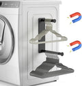 MFTEK Hanger Organizer Stacker, Magnetic Hanger Holder, Extendable Hanger Storage Rack for Washing Machine Closet Laundry Room Organization, Hanger Stand Rack for Adult Kids Velvet Hangers (Black) by MFTEK