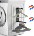 MFTEK Hanger Organizer Stacker, Magnetic Hanger Holder, Extendable Hanger Storage Rack for Washing Machine Closet Laundry Room Organization, Hanger Stand Rack for Adult Kids Velvet Hangers (Black) by MFTEK