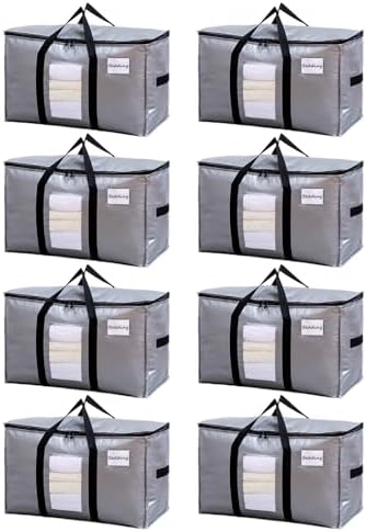 TAILI 8 Pack Silver Extra Large Moving Bags,Storage Bag with Visible Window by TAILI