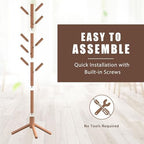Wooden Coat Rack Free Standing with 8 Hooks 3 Adjustable Coat Tree,2 PCS - Image 4