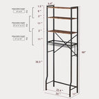 Over The Toilet Storage Rack, 4-Tier Bathroom Organizers and Storage with Adjustable Shelf, Freestanding Above Toilet Shelves for Bathroom & Laundry, Space Saver, Brown - Image 2