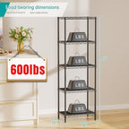 SINGAYE Metal Shelves Wire Shelving Storage Standing Adjustable Shelf Unit - Image 3