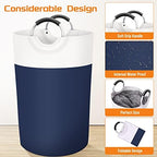 BlissTotes 115L Laundry Basket, Freestanding Collapsible Hamper, Blue - Image 3