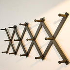 WEBI Accordion Wall Hanger,Expandable Wooden Hat Rack for Wall Mounted Coat Rack,Accordion Hat Hooks Holder for Baseball Caps,14 Peg,Dark Walnut - Image 4