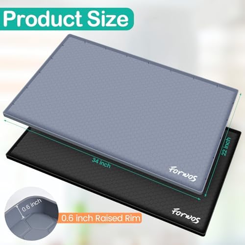 Silicone Under Sink Mat, 34"x22", Waterproof Cabinet Liner, Grey - Image 2