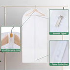 Carbrea 2 Pack Translucent Garment Bags for Hanging Clohes - 24" x 49" - Image 5
