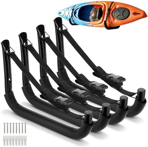 Kayak Storage Rack, Heavy Duty Wall Mount Kayak Hanger for Secure Storage, Garage Hooks for Kayaks, SUP Paddle Boards, Canoes, Surfboards by Vahodegn