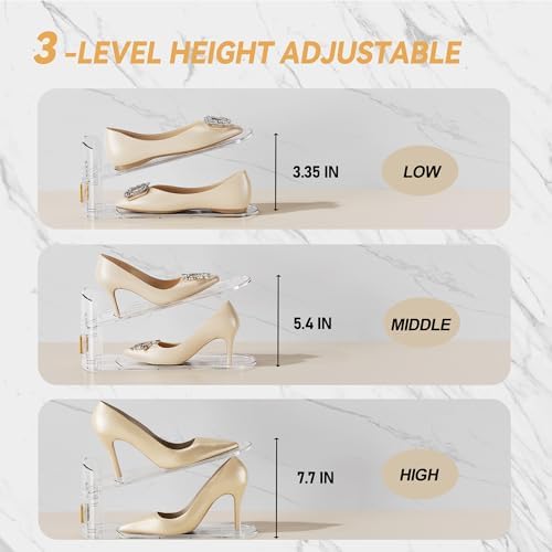 FENRUNXU Shoe Slots Organizer for Closet, Shoe Stacker Organizer Double Layer Stack Shoe Rack, Shoe Display Shelf 50% Space Saver Storage Holder for Closet, 20PACK - Image 3