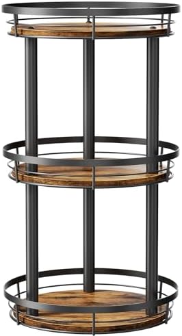 LAMU 10'' Wood Lazy Susan Spice Rack Organizer, 3 Tier Spice Organization for Cabinet, Countertop, Kitchen, Table Top, Pantry, Condiment and Seasoning Rack Organizer by YourHome-OrganizationHelper