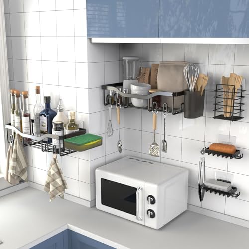 NESOMI 7-Pack Shower Caddy Adhesive,Stainless Steel Shower Organizer Shelf - Image 6