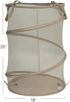 Household Essentials Pop-Up Mesh Laundry Hamper, Beige - Image 2
