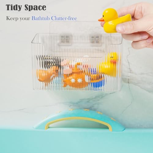 Lae Nuvole Adhesive Cabinet Door Organizer, 2 Pack Wall Shower Caddy, Clear - Image 3