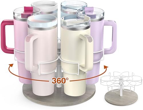 Rotating Water Bottle Organizer for Stanley 40 oz, 6 Slots by Kssiaz