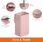 Lifewit Single Laundry Hamper with Lid, Removable Laundry Bags, Pink - Image 3