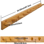 SKOLOO Wall Mounted Coat Rack 38", 10 Hooks, Bamboo, Shaker Style, Natural - Image 6