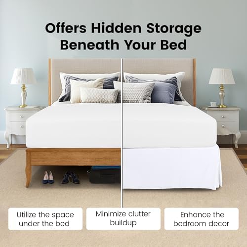 Utopia Bedding Twin Bed Skirt - 20 Pack - Soft Quadruple Pleated Ruffle - Easy Fit with 15 Inch Tailored Drop - Hotel & B&B Quality, Shrinkage and Fade Resistant (Twin, White) - Image 3