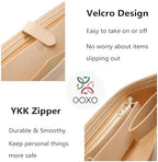 Doxo Purse Organizer Insert for Handbags, Felt Neverfull MM Organizer Insert with Laptop Compartment, Tote Bag Organizer with Zipper Pocket and Bottle Holder, Fit Neverfull MM and More, Beige-L - Image 4