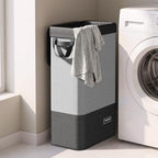 Yecaye Slim Laundry Hamper with Lid, 75L, Black-Gray - Image 7