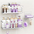 ODesign 3 Pack Adhesive Shower Caddy,Rustproof Shower Shelves Rack,Silver by ODesign