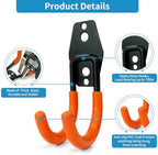 GeeWatom 2 Pack Garage Storage Utility Hooks，Garage Garden Tool Organizer，Steel Wall Mount Hooks, Garden Small U Hooks (Type O-Orange) - Image 3